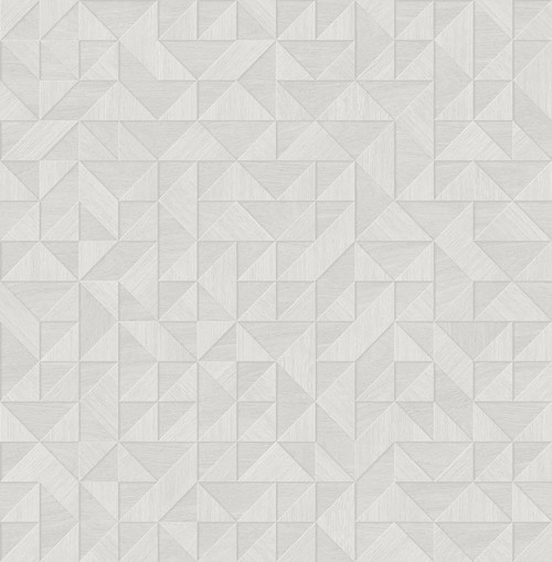 2896-25325 Gallerie Triangle Geometric Wallpaper in Light Grey Colors with Farmhouse Rustic Wood Modern Style Non Woven Unpasted Wall Covering by Brewster