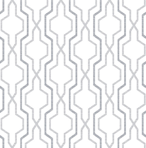 2973-90602 Rion Trellis Wallpaper with Two Shades in Grey Colors Transitional Style Unpasted Acrylic Coated Paper by Brewster