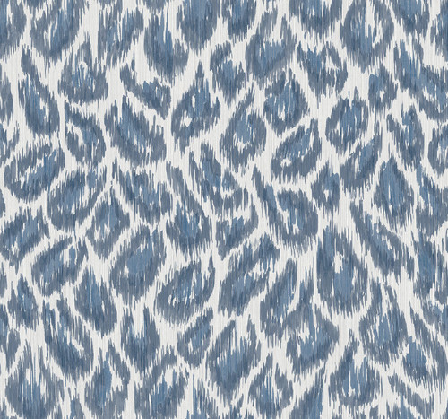 2973-90301 Electra Leopard Spot String Wallpaper with Ikat Spots Finish in Blue Colors Glam Style Unpasted Acrylic Coated Paper by Brewster