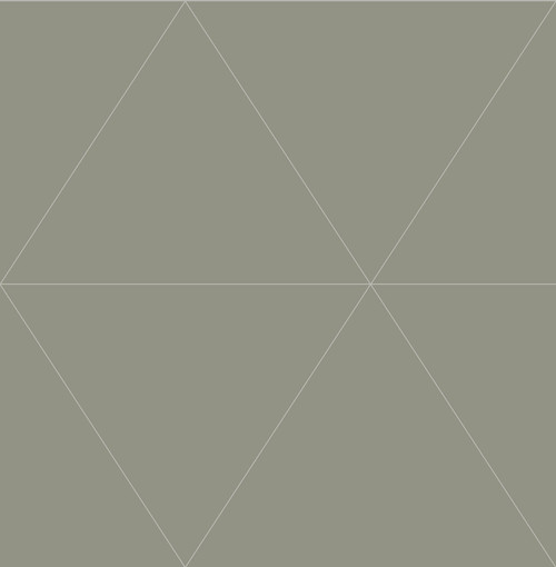 2973-91012 Twilight Geometric Wallpaper with Grid of Large Triangles in Silver Grey Colors Modern Style Unpasted Acrylic Coated Paper by Brewster