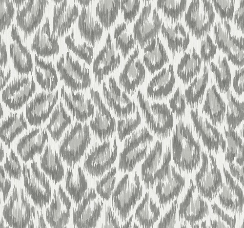 2973-90302 Electra Leopard Spot String Wallpaper with Ikat Spots Finish in Grey Colors Glam Style Unpasted Acrylic Coated Paper by Brewster