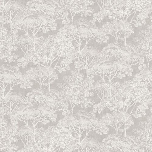 4044-38023-1 Teatro Trees Wallpaper in Grey Colors with Teeming Natural Design Modern Style Unpasted Non Woven Vinyl Wall Covering by Brewster