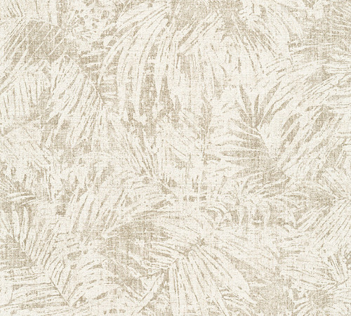 4044-32263-2 Torquino Fronds Wallpaper in Off White Taupe Neutral Colors with Timeless and Elegant Look Tropical Style Unpasted Non Woven Vinyl Wall Covering by Brewster