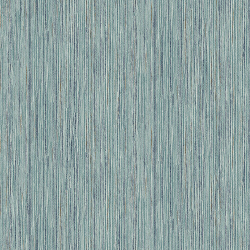 2971-86343 Justina Faux Grasscloth Wallpaper with Blend of Seafoam in Teal Navy Blue Gold Colors Coastal Style Non Woven Backed Vinyl Unpasted by Brewster