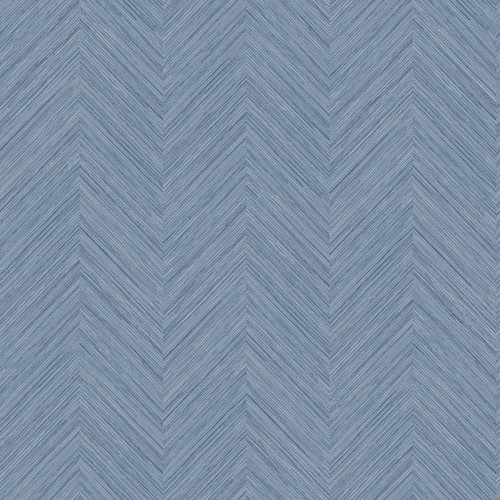 NUS4399 Sampson Peel & Stick Wallpaper with Chevron Raised Inks Pattern in Blue Colors Traditional Style Peel and Stick Adhesive Vinyl