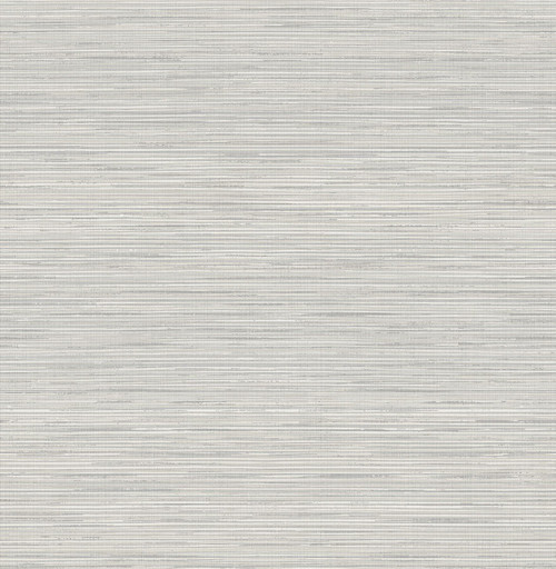 NUS3960 Crossweave Peel & Stick String Wallpaper with Rayon Textured Accents in Grey Neutral Colors Traditional Style Peel and Stick Adhesive Vinyl