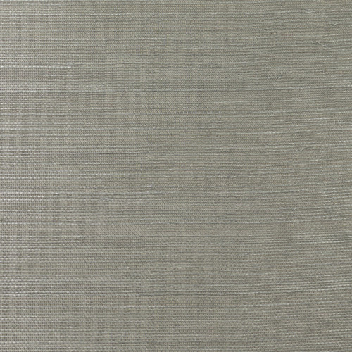 LN11845 Sisal Real Grasscloth Wallpaper Graphite Silver Metallic Finish Lillian August Collection