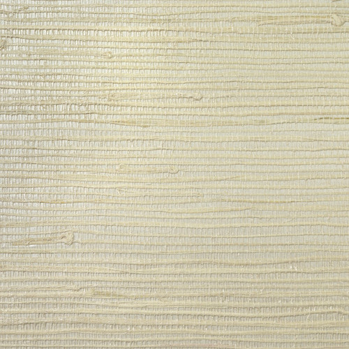 LN11899 Jute Real Grasscloth Wallpaper Pearled Ivory Off-White Metallic Finish Lillian August Collection