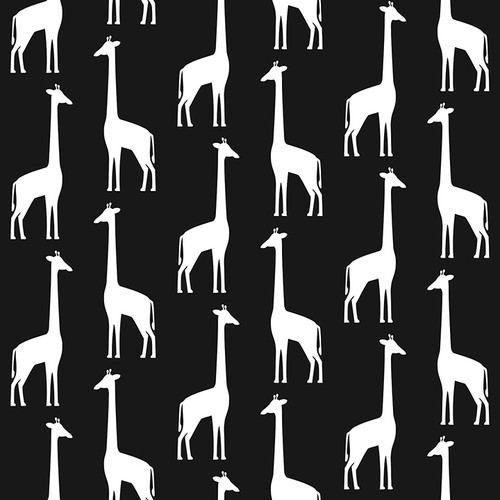 4060-139062 Vivi Black Giraffe Wallpaper Non Woven Unpasted Wall Covering Fable Collection from Chesapeake by Brewster Made in Netherlands
