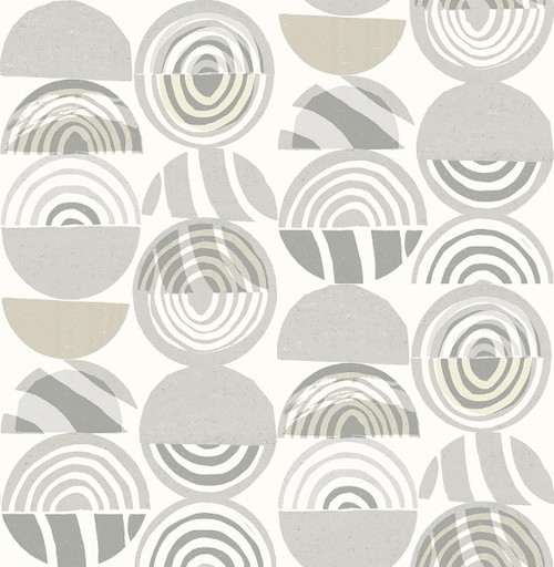 4014-26444 Mahe Light Gray Mod Geometric Wallpaper Non Woven Unpasted Wall Covering Seychelles Collection from A-Street Prints by Brewster Made in Great Britain