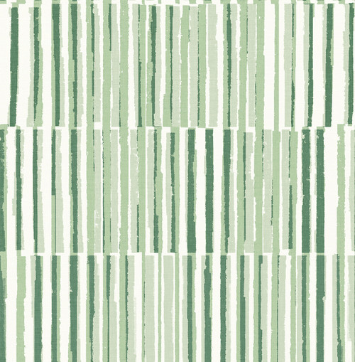 4014-26417 Sabah Green Stripe Geometrics Wallpaper Non Woven Unpasted Wall Covering Seychelles Collection from A-Street Prints by Brewster Made in Great Britain
