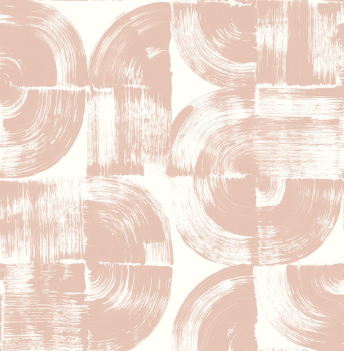 4014-26405 Giulietta Blush Blush Pink Painterly Geometric Abstract Wallpaper Non Woven Unpasted Wall Covering Seychelles Collection from A-Street Prints by Brewster Made in Great Britain