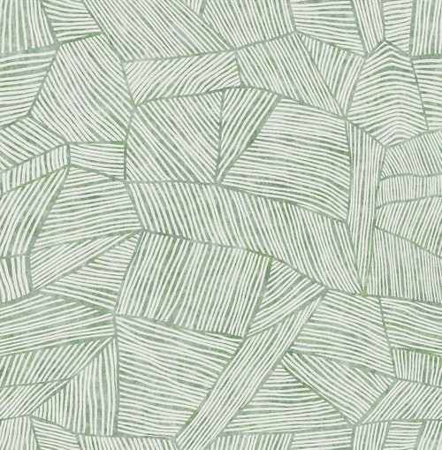 4014-26403 Aldabra Green Textured Geometric Wallpaper Non Woven Unpasted Wall Covering Seychelles Collection from A-Street Prints by Brewster Made in Great Britain