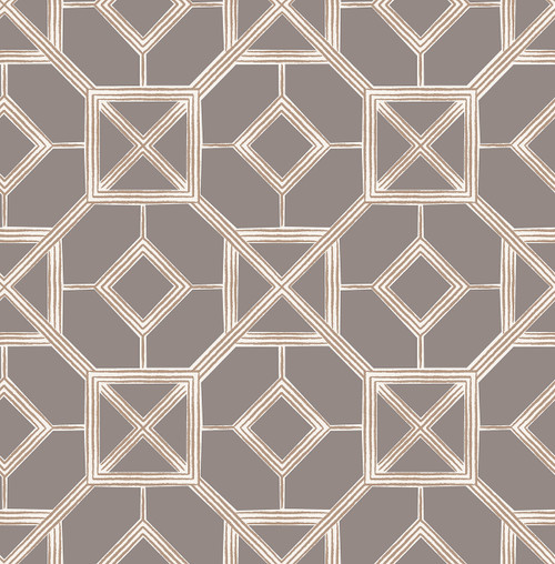 4014-26413 Livia Mauve Purple Trellis Geometrics Wallpaper Non Woven Unpasted Wall Covering Seychelles Collection from A-Street Prints by Brewster Made in Great Britain