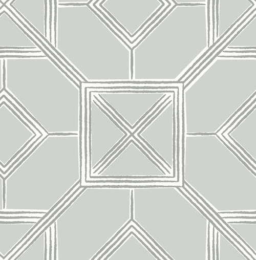 4014-26412 Livia Gray Off White Neutral Trellis Geometrics Wallpaper Non Woven Unpasted Wall Covering Seychelles Collection from A-Street Prints by Brewster Made in Great Britain