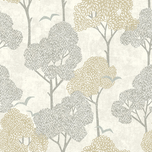 4066-26543 Lykke Neutral Textured Tree Wallpaper Farmhouse Style Non Woven Unpasted Wall Covering Hannah Collection from A-Street Prints by Brewster made in Great Britain