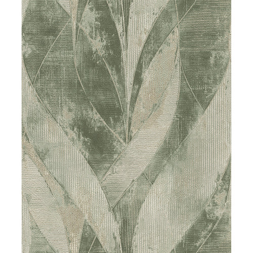 4096-520057 Blake Moss Green Leaf Wallpaper Modern Style Unpasted Non Woven Wall Covering Concrete Collection from Advantage by Brewster Made in Germany