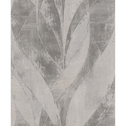 4096-520040 Blake Sterling Gray Leaf Wallpaper Modern Style Unpasted Non Woven Wall Covering Concrete Collection from Advantage by Brewster Made in Germany