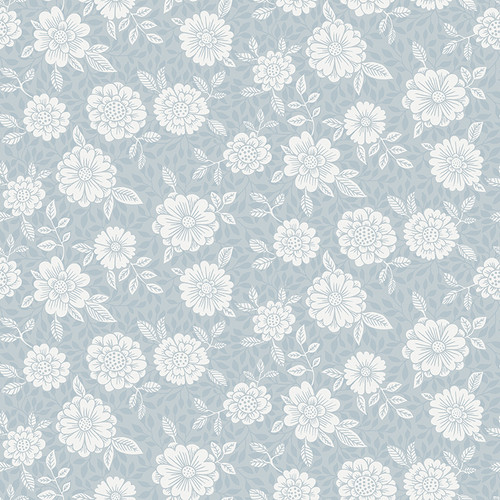 4080-15912 Lizette Light Blue Charming Floral Country Style Wallpaper Non Woven Unpasted Wall Covering Ingrid Collection from A-Street Prints by Brewster Made in Sweden