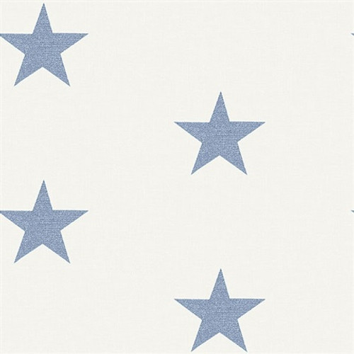 3119-13062 Mcgraw Navy Stars Wallpaper Country Style Prepasted Non Woven Blend Wall Covering Kindred Collection from Chesapeake by Brewster Made in United States