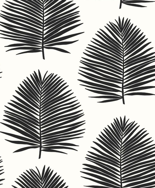 SL80720 Island PalmDay And Night Black Wallpaper Coastal Style Wall Covering The Simple Life Collection by Seabrook Designs Made in Netherlands