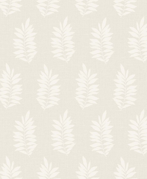 SL80303 Pinnate SilhouetteAlmond Off White Wallpaper Contemporary Style Wall Covering The Simple Life Collection by Seabrook Designs Made in Netherlands