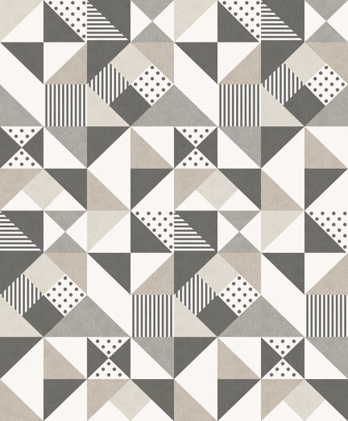 KTM1220 Lozenge Geometric Hammered Steel Pavestone Grey Wallpaper Art Deco Style Non Woven Wall Covering Mondrian Collection from Seabrook Designs Made in Netherlands