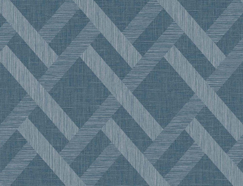 TS80802 Linen Trellis Nautica Blue Wallpaper Contemporary Style Type II 20 oz. Vinyl Wall Covering Even More Textures Collection by Seabrook Designs Made in United States