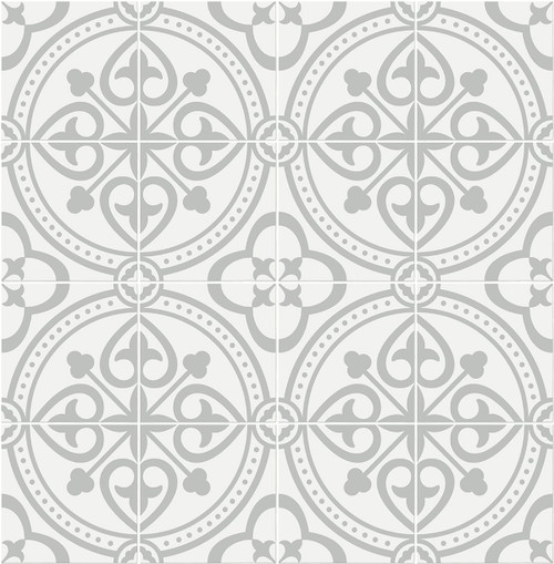 LN30308 Villa Mar Tile Harbor Mist Gray Wallpaper Coastal Style Self-Adhesive Vinyl Wall Covering from Lillian August Made in United States