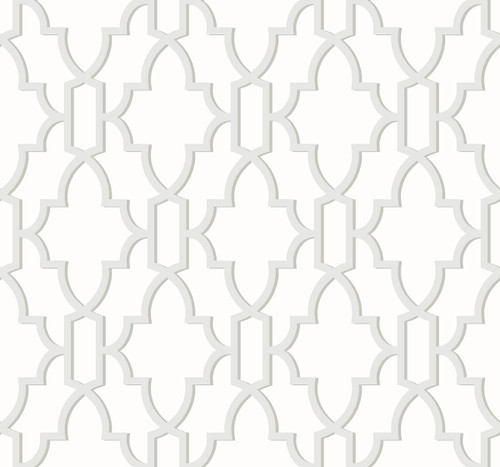 LN21105 Coastal Lattice Harbor Mist Gray Wallpaper Coastal Style Self-Adhesive Vinyl Wall Covering from Lillian August Made in United States