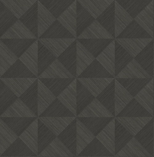 SG11710 Geo Inlay Charcoal Black Contemporary Style Wallpaper Self-Adhesive Vinyl Wall Covering Stacy Garcia Home Collection by The Sojourn Made in United States