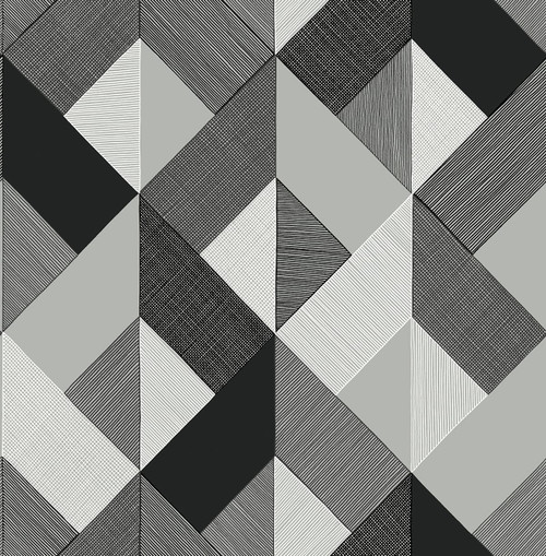 SG11100 Marquetry Greystone Black  Contemporary Style Wallpaper Self-Adhesive Vinyl Wall Covering Stacy Garcia Home Collection by The Sojourn Made in United States