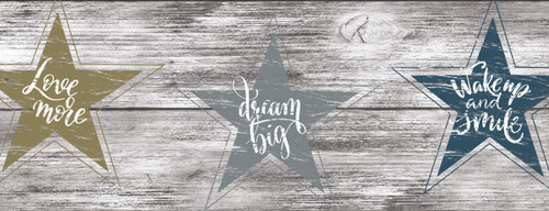 GB4031g8 Farmhouse Star Affirmation Distressed Wood Peel and Stick Wallpaper Border 8in Height x 15ft Neutral Brown Gray Off White by Grace & Gardenia Designs