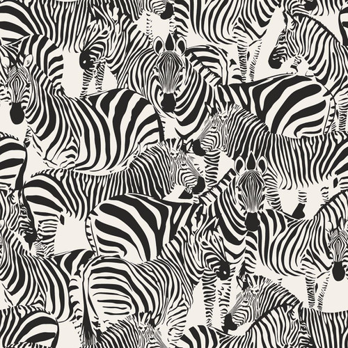 DD347453 Jemima Black Zebra Wallpaper Glam Style Unpasted Non Woven Wall Covering Design Department Collection from Origin by Brewster Made in Netherlands