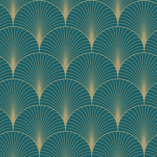 DD139230 Lempicka Teal Art Deco Motif Wallpaper Glam Style Unpasted Non Woven Wall Covering Design Department Collection from ESTA Home by Brewster Made in Netherlands