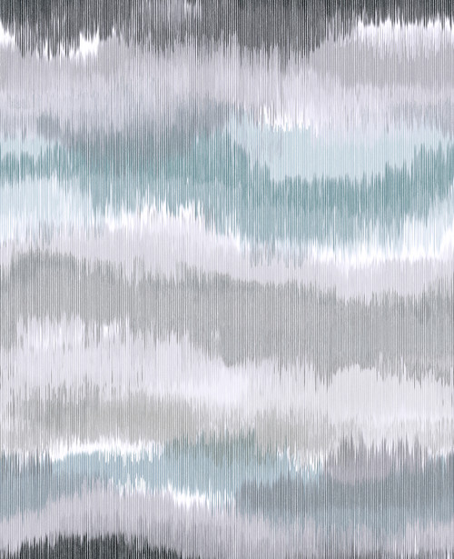 LN31208 Ikat Waves Gray Morning Fog Wallpaper Contemporary Style Self-Adhesive Wall Covering from Lillian August Made in United States