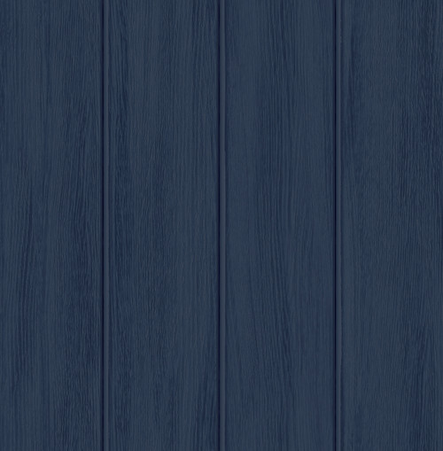 PR11602 Faux Wood Panel Prepasted Naval Blue Wallpaper Coastal Style Prepasted Paper (Coated) Wall Covering by Prepasted Online from Seabrook Designs