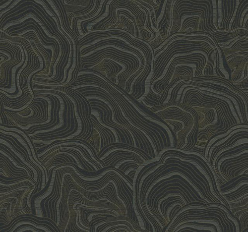 KT2162 Geodes Black Gray Modern Theme Unpasted Paper Wallpaper from Ronald Reddings 24 Karat Made in United States