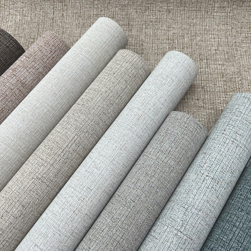 RRD7637N Rugged Linen Off White Powder Sand Weave Style Unpasted Fabric Backed Vinyl Wallpaper from Ronald Reddings Industrial Interiors III Made in United States