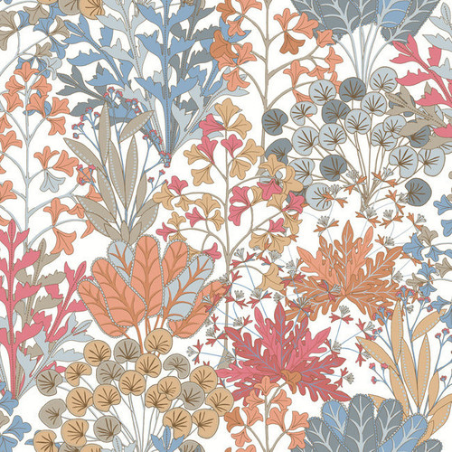 BL1813 Forest Floor Coral Botanical Theme Unpasted Non Woven Wallpaper from Blooms Second Edition Resource Library