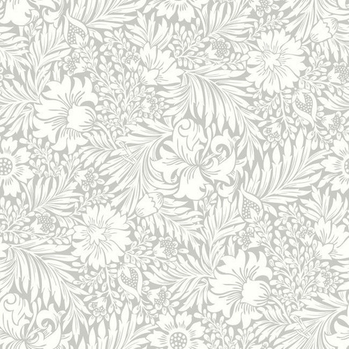 PSW1444RL Modern Acanthus Mist Gray Off White Botanical Theme Peel & Stick Wallpaper from Erin & Ben Co. Premium Peel + Stick Made in United States