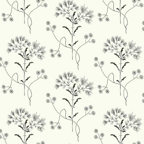 PSW1153RL Wildflower Black Off White Floral Theme Wallpaper from York Premium Peel & Stick Magnolia Home Made in United States
