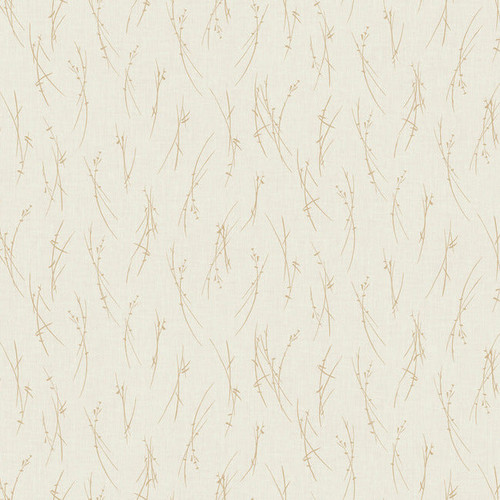 MD7192 Sprigs Cream Gold Botanical Theme Unpasted  Raised Foil on Non-Woven Wallpaper from Antonina Vella Modern Metals Second Edition