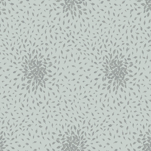 MD7101 Petite Leaves Spa Gray Silver Botanical Theme Unpasted  Raised Foil on Non-Woven Wallpaper from Antonina Vella Modern Metals Second Edition