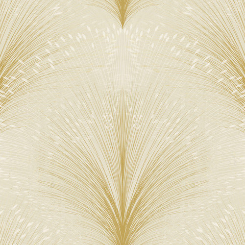 OI0681 Papyrus Plume Beige Cream Botanical Theme Unpasted Non Woven Wallpaper from New Origins Made in United States