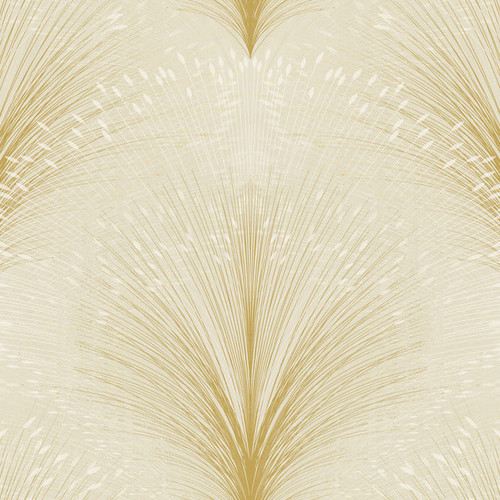 OI0681 Papyrus Plume Beige Cream Botanical Theme Unpasted Non Woven Wallpaper from New Origins Made in United States