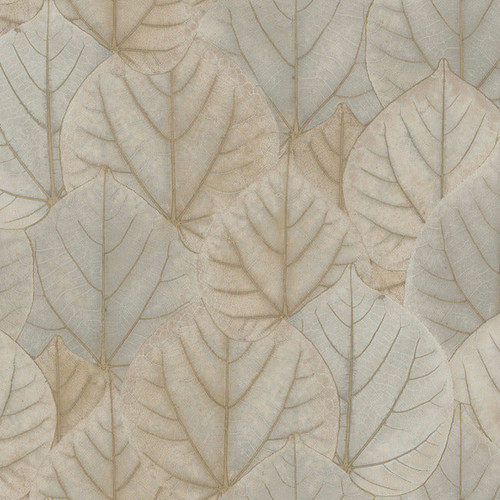 PSW1425RL Leaf Concerto Peel and Stick Wallpaper Warm Taupe Brown Farmhouse Style Wall Covering by Simply Candice Made in United States