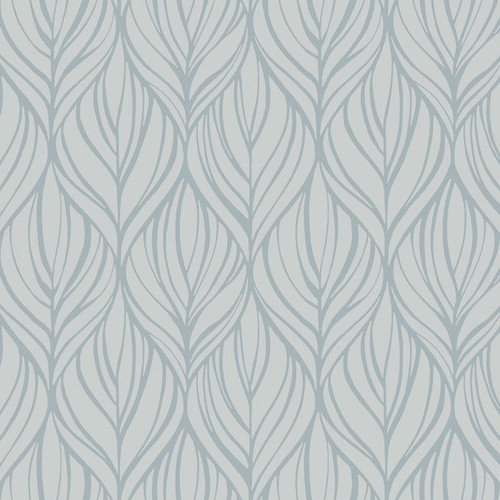 DT5083 Palma  Smokey Blue Silver Unpasted Non Woven Botanical Wallpaper from Candice Olsen After Eight Collection Made in United States