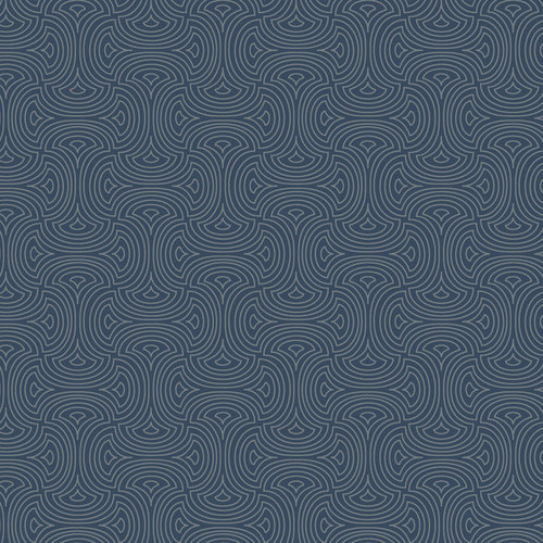 DT5143 Hourglass Navy Blue Unpasted Non Woven Geometric Wallpaper from Candice Olsen After Eight Collection Made in United States