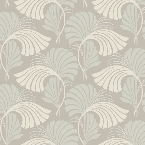 DT5135 Dancing Leaves Pumice Stone Gray Unpasted Non Woven Botanical Wallpaper from Candice Olsen After Eight Collection Made in United States